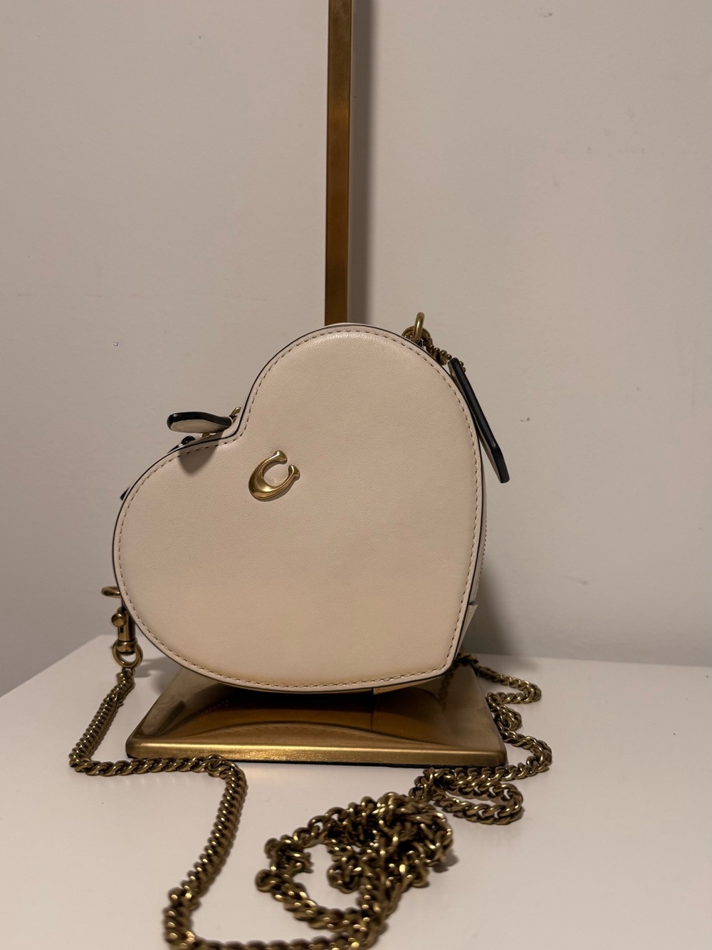 Coach Heart-Shaped Crossbody Bag with Gold Chain(NWOT)